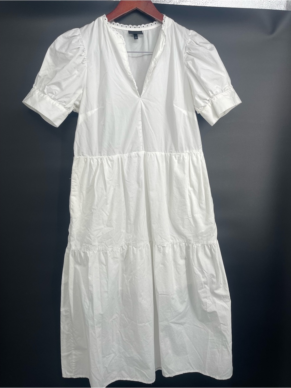 Who What Wear White Tiered Puff Sleeve Maxi Dress